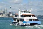 ID 142 KEA (SEABUS KEA/1988), operated by Fullers Ferries, departs Devonport for the downtown ferry terminal in Auckland, New Zealand.